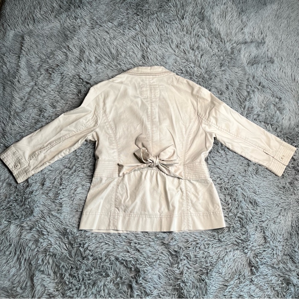 White House Black Market Jacket Womens Size 6 Safari Utility 3/4 Sleeve Blazer - Picture 8 of 9